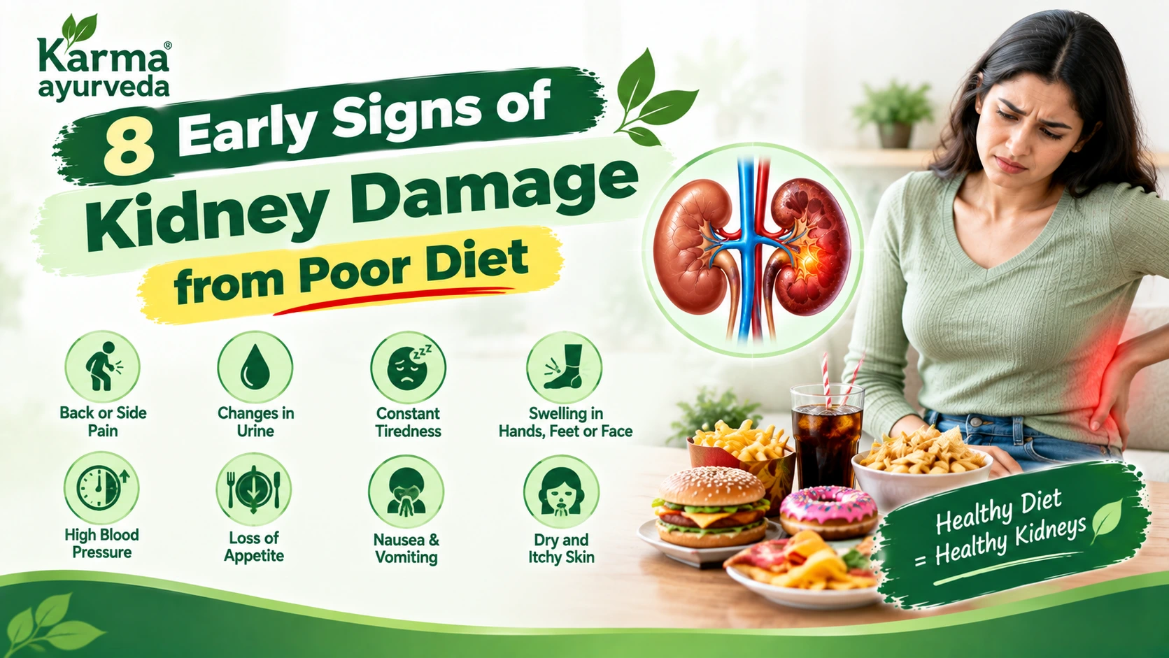 8 Early Signs of Kidney Damage from Poor Diet. 8 Early Signs of Kidney Damage from Poor Diet.